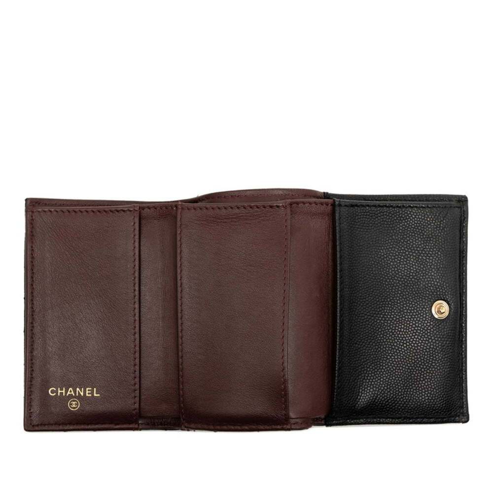 CHANEL Black Caviar Leather Logo Wallet - Picture 4 of 8